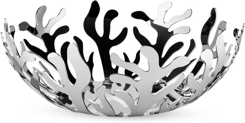Alessi fruttiera Mediterraneo in acciaio inossidabile 18/10, diametro cm 29. Articolo ESI01/29