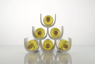 Alessi Portabottiglie modulare, (6 bottiglie) in resina termoplastica, bianco. Articolo GIA13 W - Noè