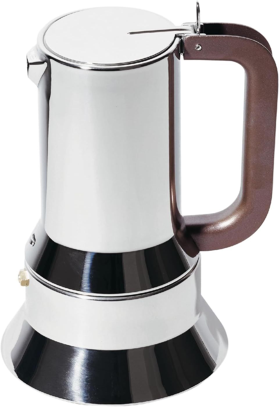 Alessi, caffettiera espresso in acciaio inossidabile 18/10. Fondo in acciaio magnetico adatto alla cottura a induzione. 10 tazze, articolo 9090/M