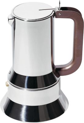 Alessi, caffettiera espresso in acciaio inossidabile 18/10. Fondo in acciaio magnetico adatto alla cottura a induzione. 10 tazze, articolo 9090/M