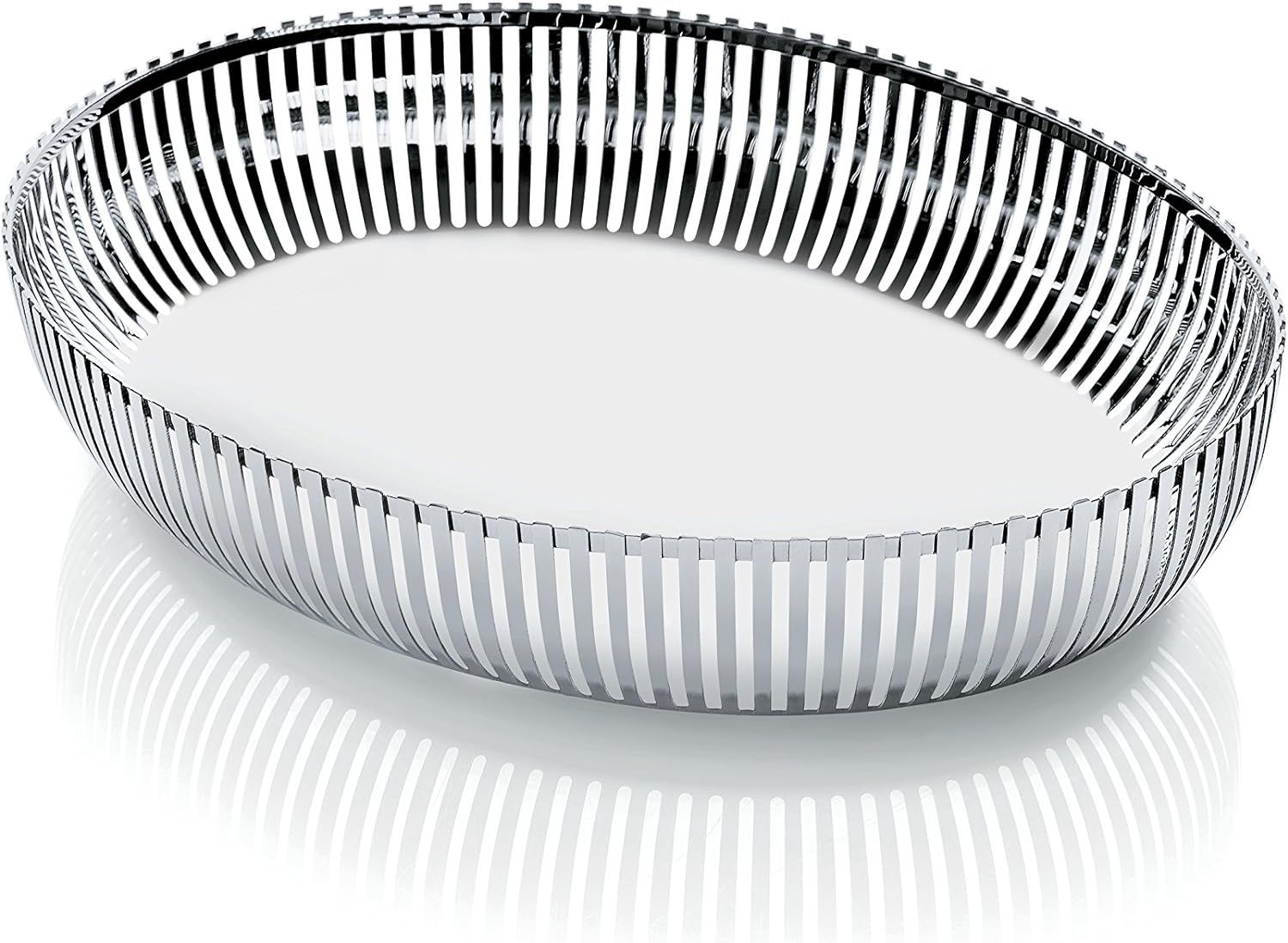 Alessi, cestino ovale in acciaio inossidabile 18/10, cm 26. Articolo PCH06/26