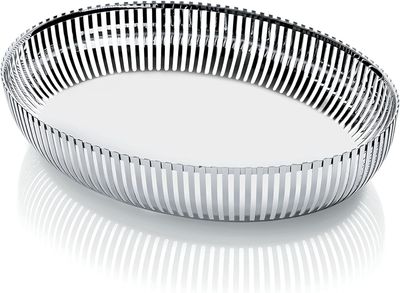 Alessi, cestino ovale in acciaio inossidabile 18/10, cm 26. Articolo PCH06/26