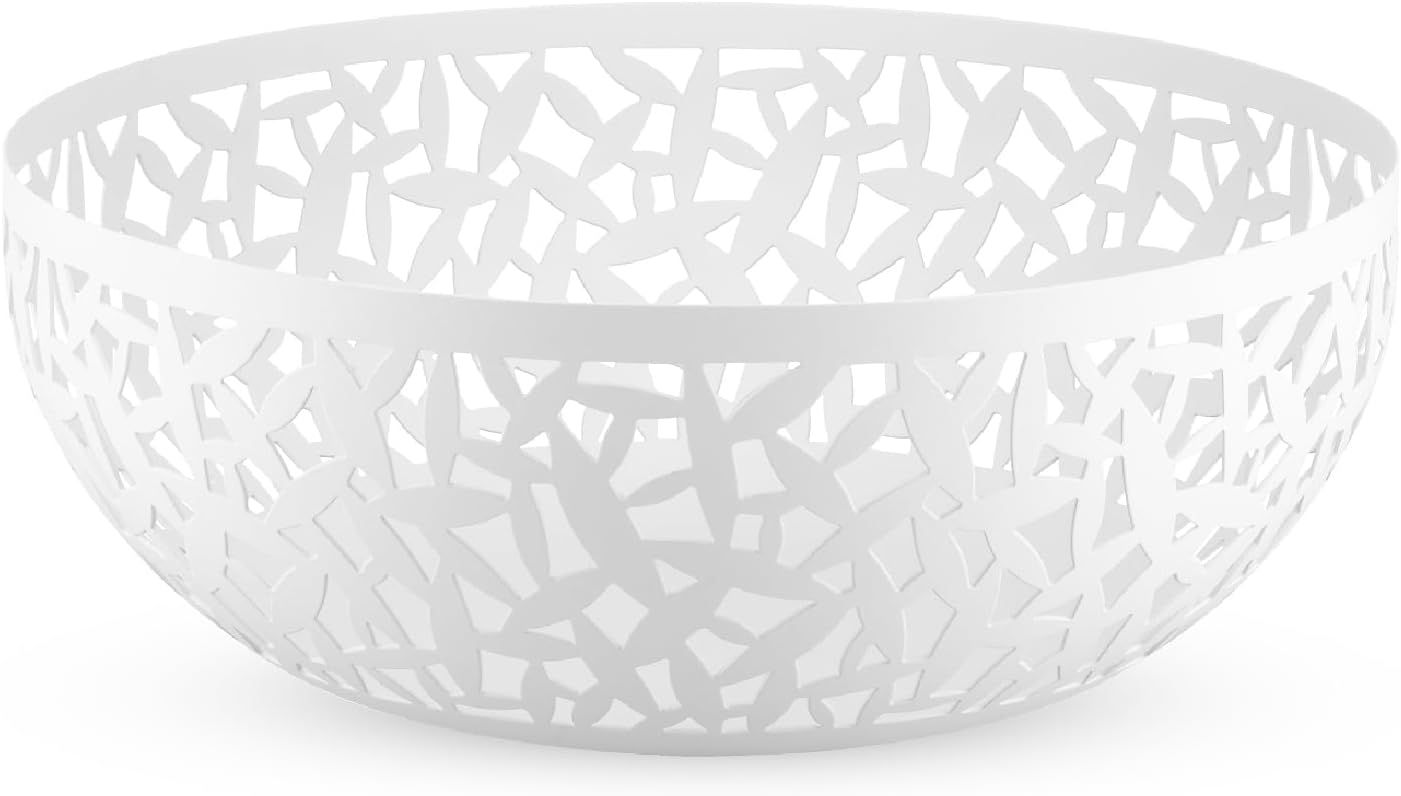 Alessi Frutiera Cactus in acciaio colorato con resina epossidica, Super White, cm 29. Articolo MSA04/29 W