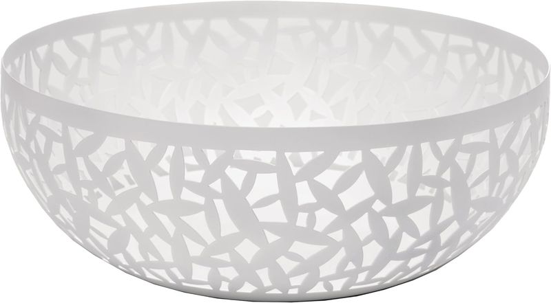 Alessi Fruttiera Cactus in acciaio colorata con resina epossidica, Super White cm 21. Articolo MSA04/21 W