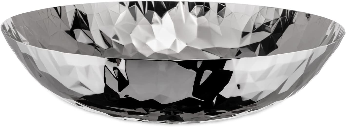 Alessi, Centrotavola in acciaio inossidabile 18/10 lucido, diametro cm 37. Articolo CR01/37 - Joy n.1