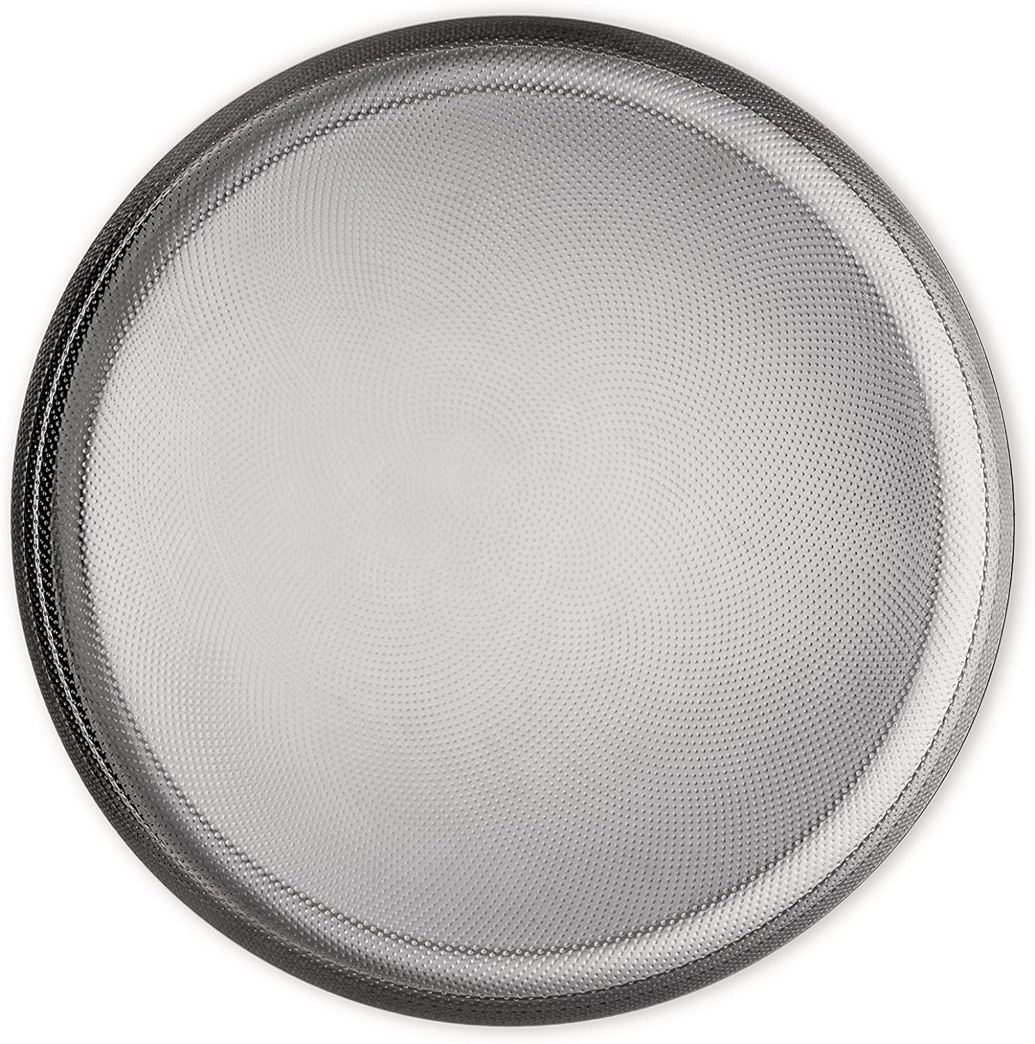 Alessi, vassoio rotondo in acciaio inossidabile 18/10 con decoro a rilievo. diametro cm 35. Articolo JM14/35 T