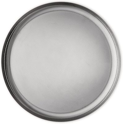 Alessi, vassoio rotondo in acciaio inossidabile 18/10 con decoro a rilievo. diametro cm 35. Articolo JM14/35 T