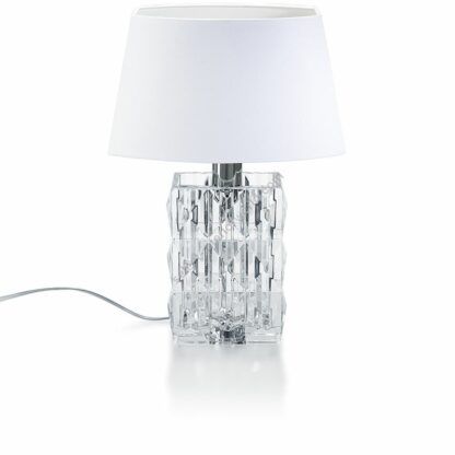 Baccarat, Lampada da tavolo in cristallo con paralume bianco, modello Louxor art. 2807838