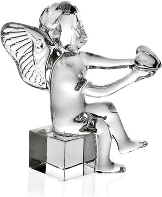 Baccarat, Angelo Cherubino con cuore in cristallo H 10,5 cm art. 2100883