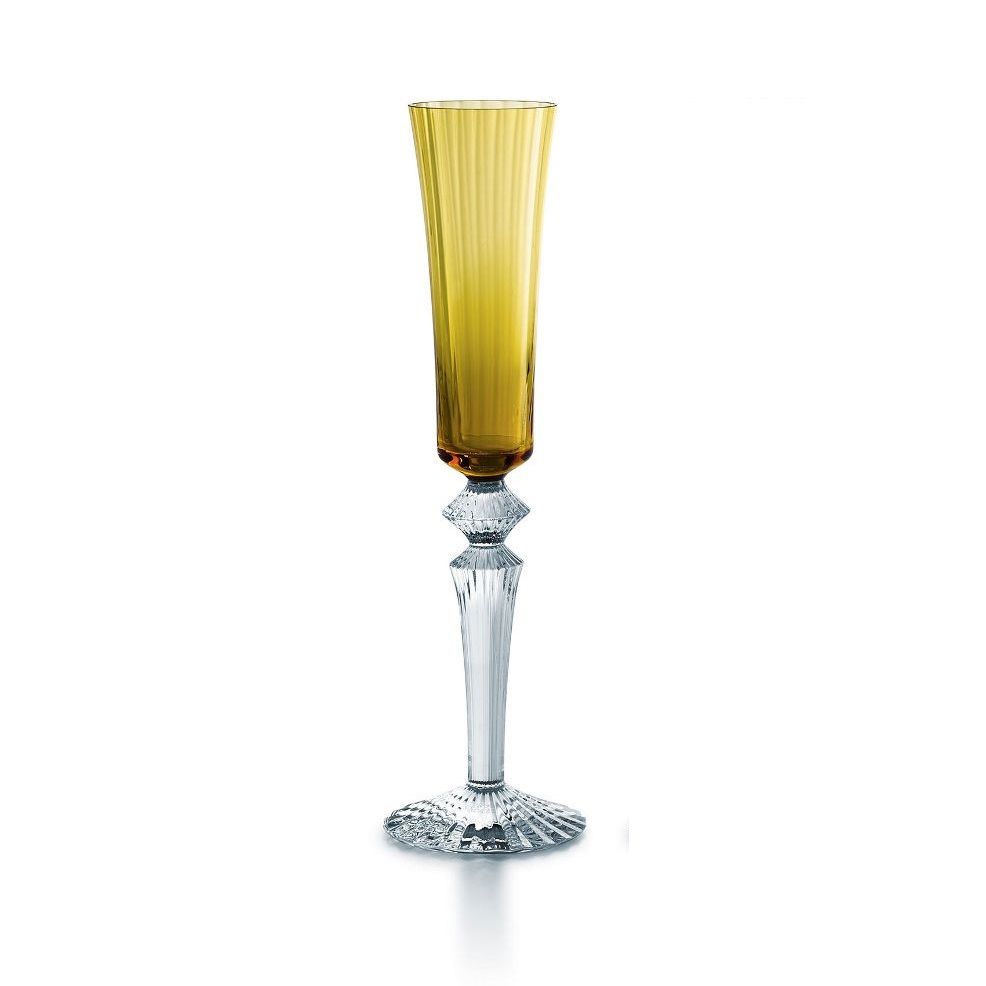Baccarat, Flute champagne in cristallo modello Mille Nuits colore topazio art. 2105460