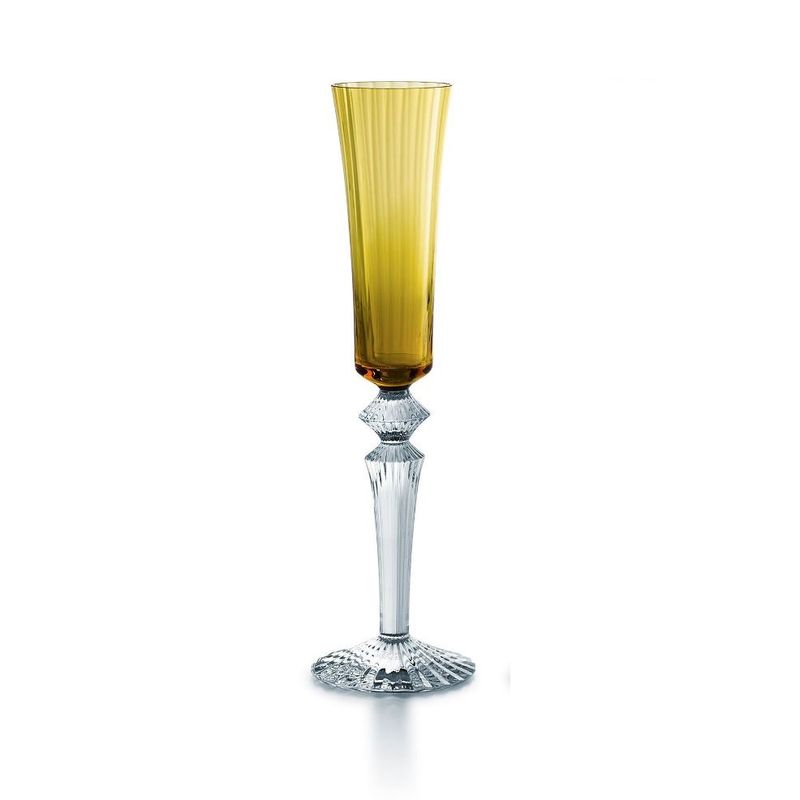 Baccarat, Flute champagne in cristallo modello Mille Nuits colore topazio art. 2105460