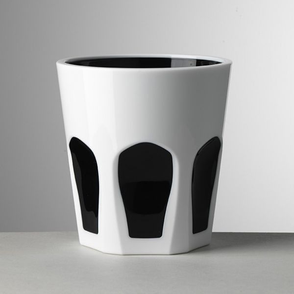 MarioLuca Giusti, set 6 Bicchieri bibita modello Gulli Inverso, colore  Bianco/Nero.