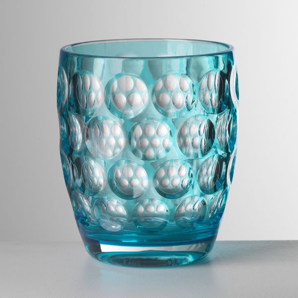 MarioLuca Giusti, set 6 Bicchieri bibita modello Lente Basso colore turchese.