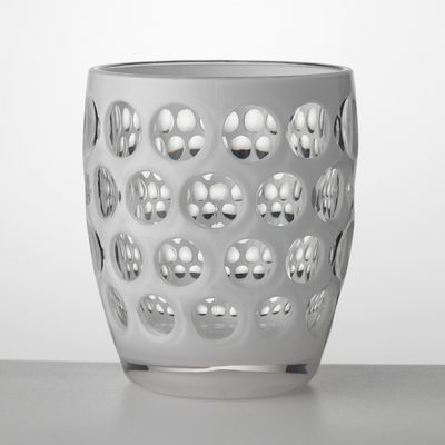 MarioLuca Giusti, set 6 Bicchieri bibita modello Lente Basso, colore bianco.