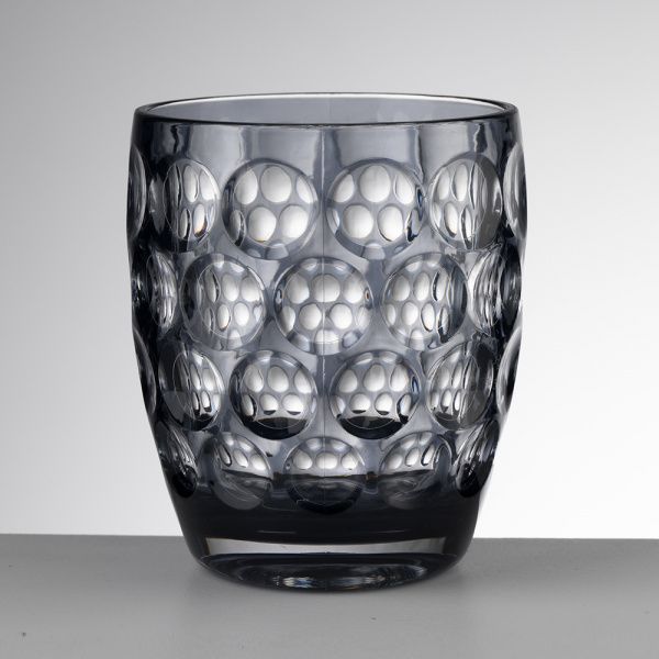MarioLuca Giusti, set 6 Bicchieri bibita modello Lente Basso, colore grigio.