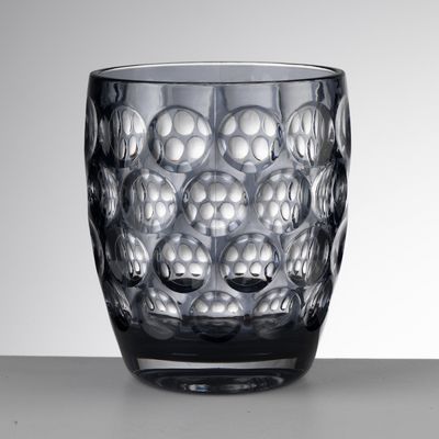 MarioLuca Giusti, set 6 Bicchieri bibita modello Lente Basso, colore grigio.
