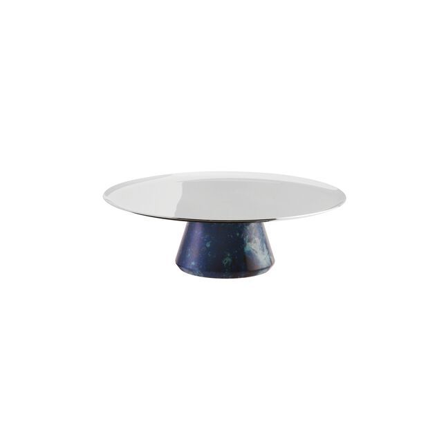 Sambonet, Alzata in acciaio con piede in resina Nobile Blu modello Madame  cm 16. art 56339A3