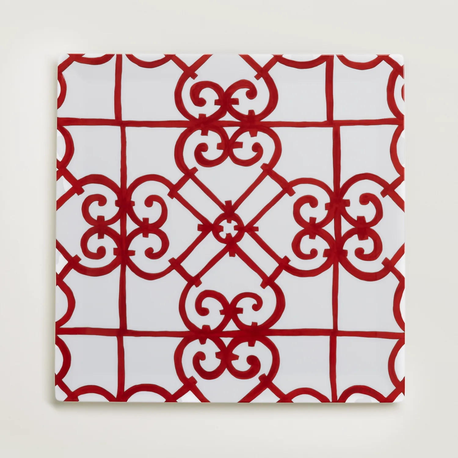Hermès, Piatto Quadrato Balcon du Guadalquivir cm 27.