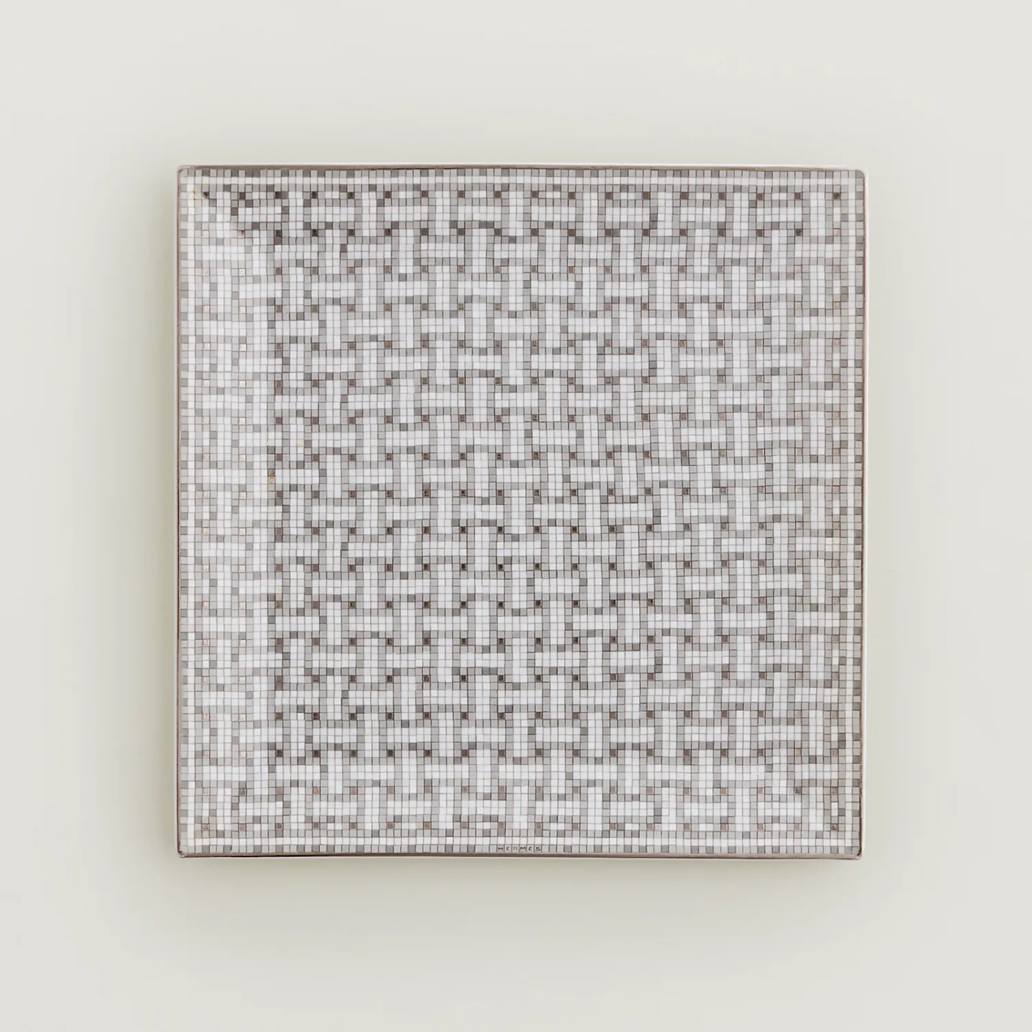 Hermès, Piatto Quadrato Mosaïque au 24 platino n°4 cm 19