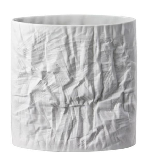Rosenthal, Vaso in porcellana, bianco opaco decoro Structura Paper, cm 23 art. 19996-100102-26023
