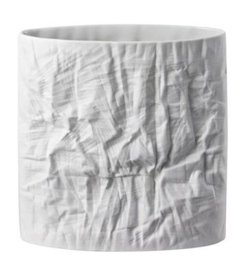 Rosenthal, Vaso in porcellana, bianco opaco decoro Structura Paper, cm 23 art. 19996-100102-26023