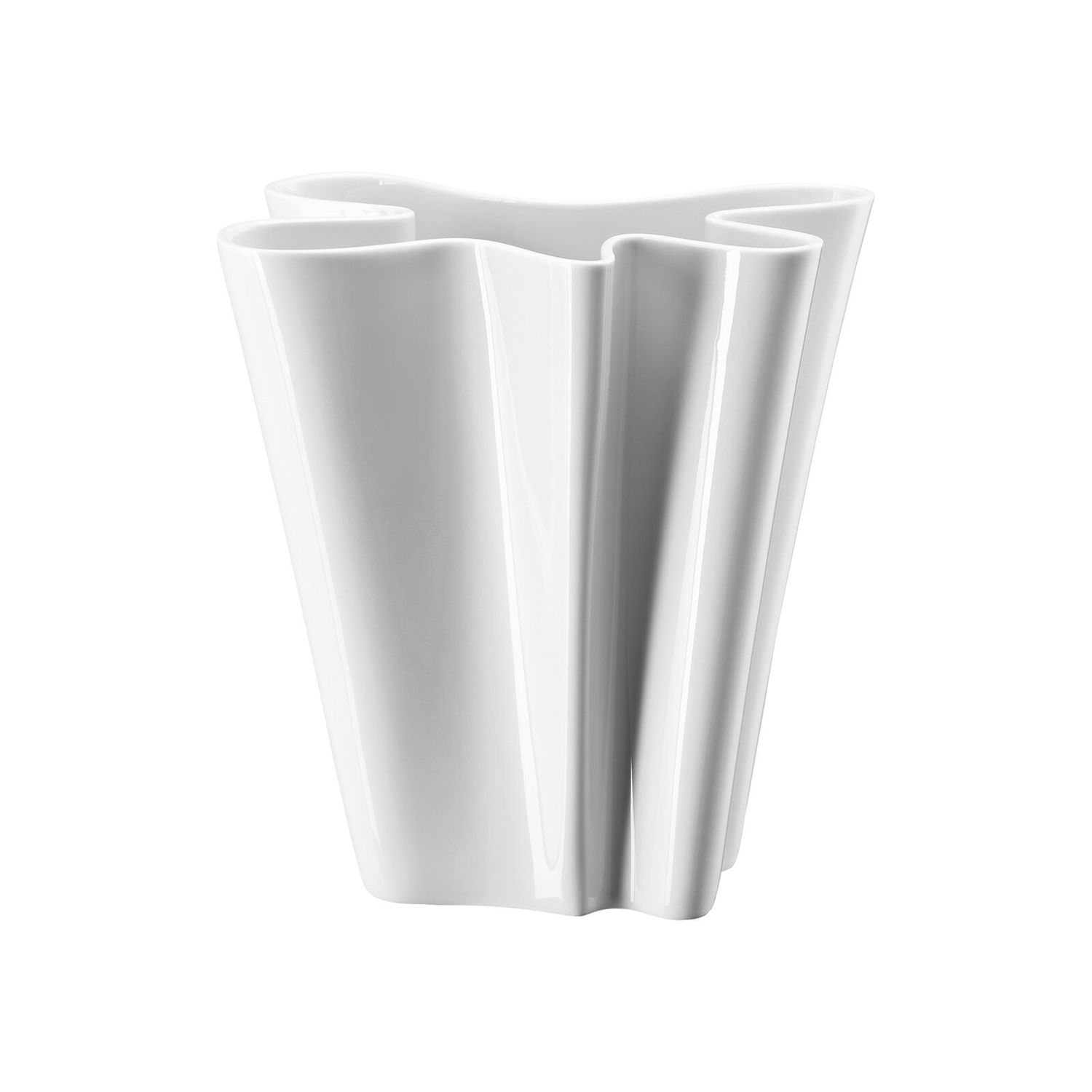 Rosenthal, Vaso in porcellana, bianco lucido decoro Flux H cm 26 art. 69160-1100001-26026