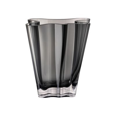 Rosenthal, Vaso in Cristallo colore fumo, decoro Flux H cm 26 art. 69160-110001-47026