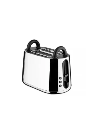 Alessi, Tostapane Elettrico in acciaio inossidabile 18/10 e resina termoplastica nera. Articolo NE03 Toru
