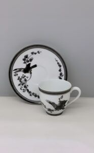 Hermès, Estampe de Toucans tazza caffè con piattino