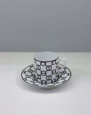 Hermès, Fil D&#39;Argent coppia tazze caffè con piattino