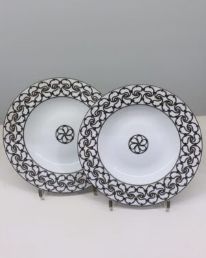 Hermès, Fil D&#39;Argent coppia piatti fondi