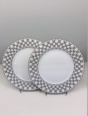 Hermès, Fil D&#39;Argent coppia piatti piani