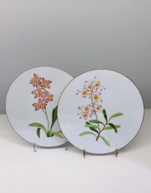 Hermès, jardin des orchidées set 2 piatti piani.