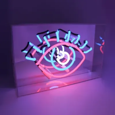 Locomocean, insegna al neon in vetro Occhio