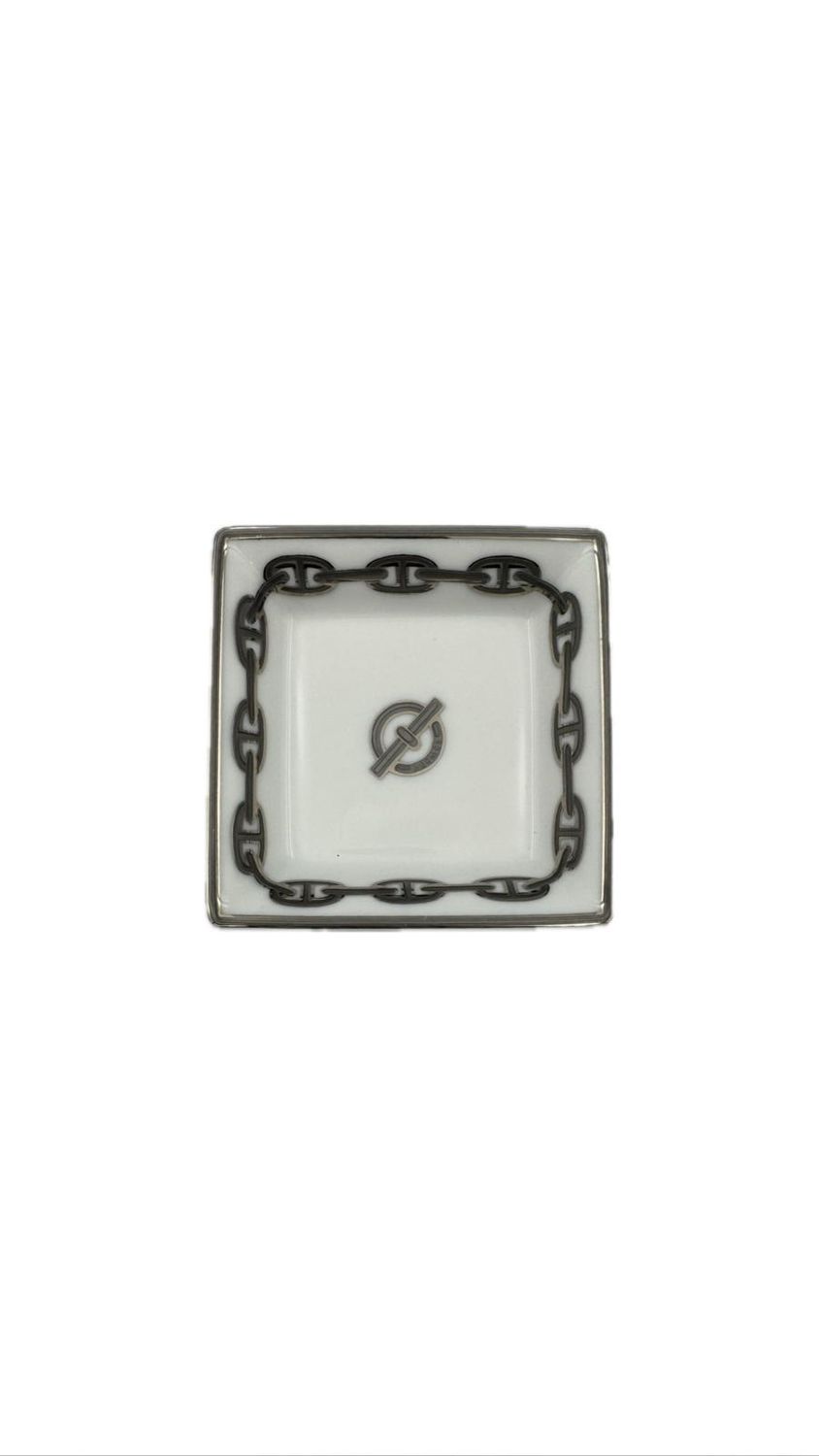 Hermès, Chaine D&#39;ancre Platino, posacenere Bridge cm 8  Art: 004176P