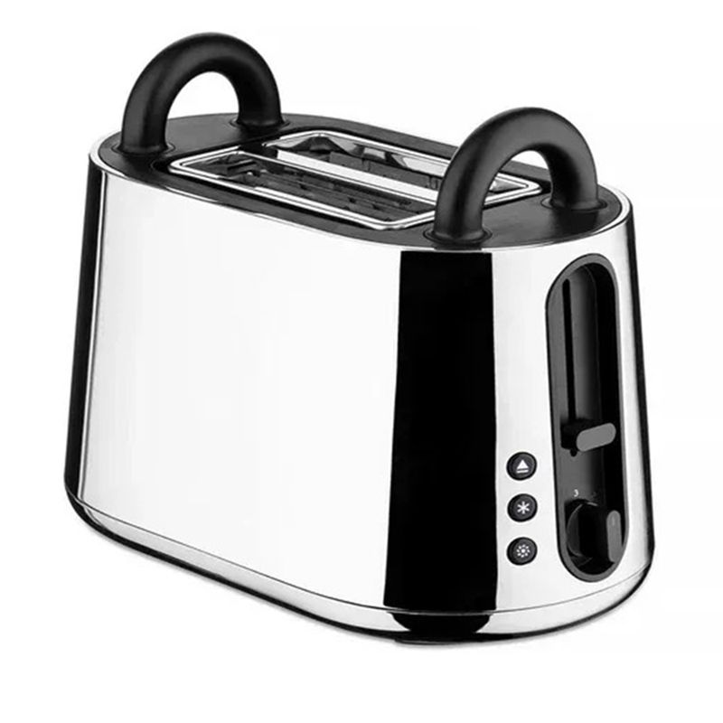 Alessi, Tostapane Elettrico in acciaio inossidabile 18/10 e resina termoplastica nera. Articolo NE03 Toru