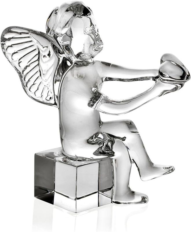 Baccarat, Angelo Cherubino con cuore in cristallo H 10,5 cm art. 2100883