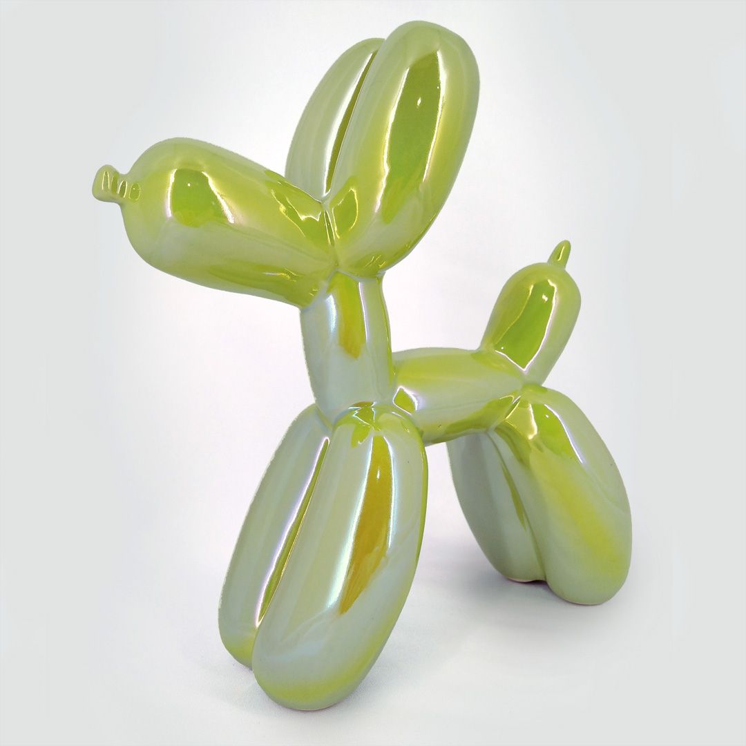 Soprammobile in ceramica - Happy Dog colore pearl green H: cm 23,5