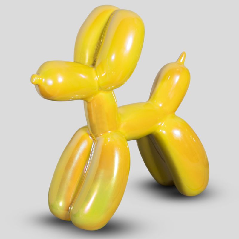 Soprammobile in ceramica - Happy Dog colore Yellow Pearl H: cm 23,5