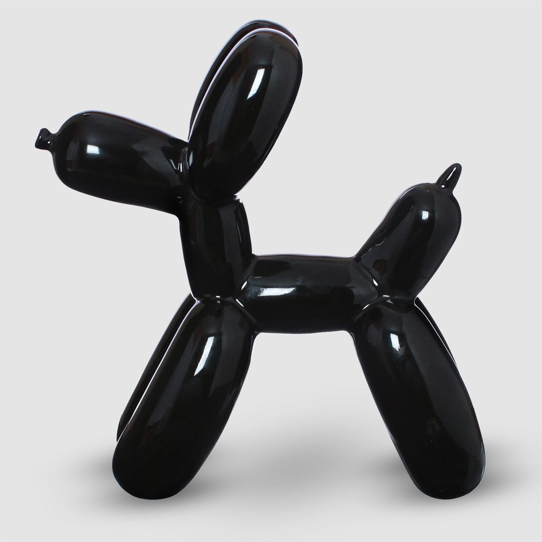Soprammobile in ceramica - Happy Dog colore black H: cm 23,5