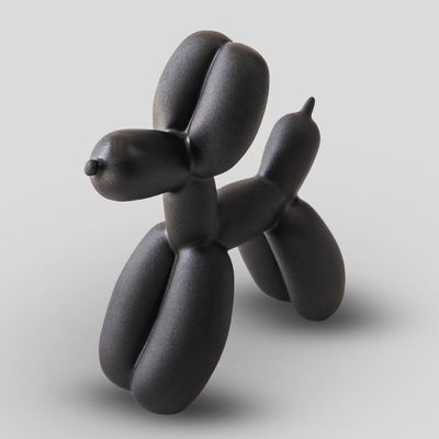 Soprammobile in ceramica - Happy Dog colore Black Revolution mat H: cm 23,5