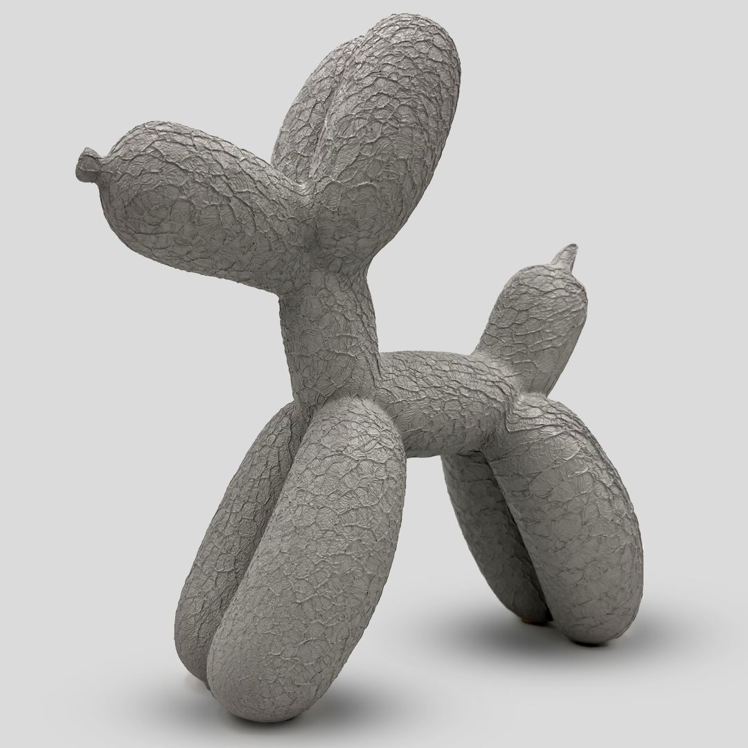 Soprammobile in ceramica - Happy Dog Special colore Grey Stone H: cm 23,5