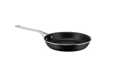 Alessi, Padella a manico lungo in alluminio con rivestimento antiaderente ceramico, nero cm 20