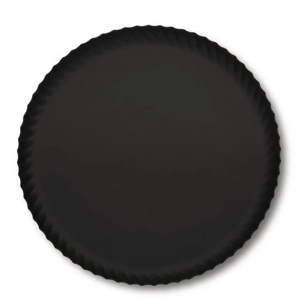 Alessi, vassoio tondo decoro Pleats in acciaio colorato, nero cm 31 art: JK02/31 B