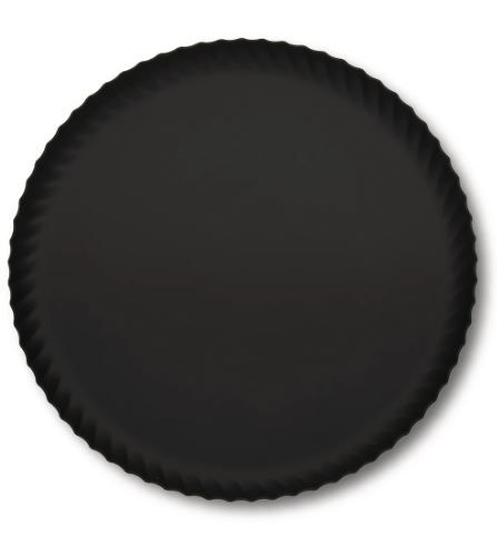 Alessi, vassoio rotondo decoro Pleats in acciaio colorato, nero cm 23  art: JK02/23 B