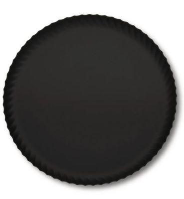 Alessi, vassoio rotondo decoro Pleats in acciaio colorato, nero cm 23  art: JK02/23 B