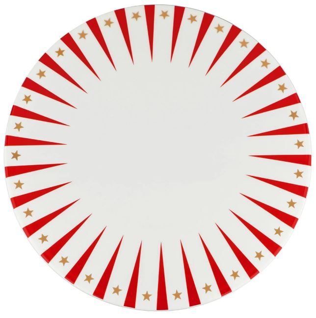 Alessi, Piatto per panettone in porcellana. Decorato a mano, cm 30 art: NZ06