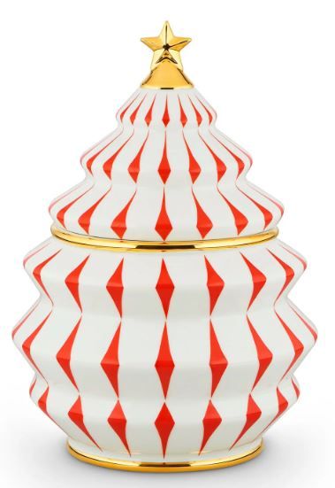 Alessi, biscottiera in porcellana decorata a mano, altezza cm 28 art: NZ02