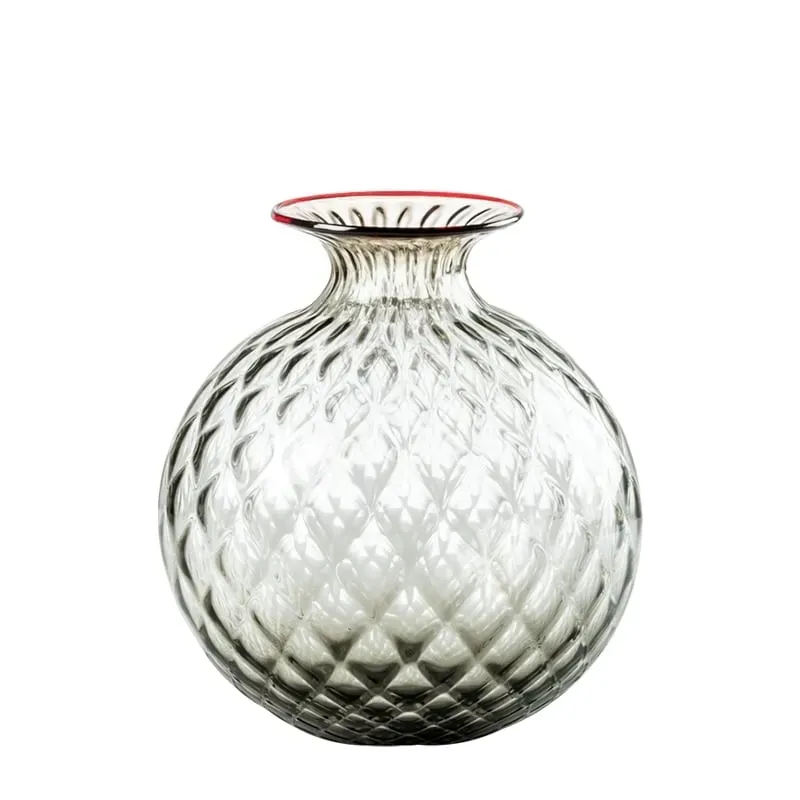 Venini, vaso Balloton colore Talpa/filo rosso art: 100.18 H cm 20,5