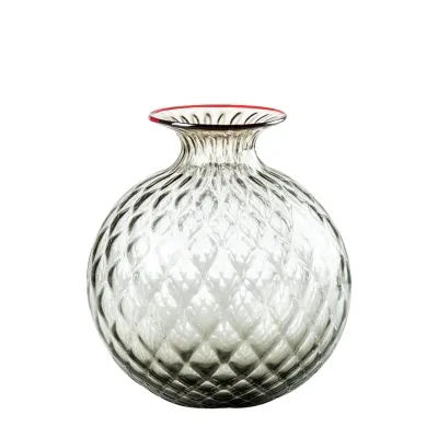 Venini, vaso Balloton colore Talpa/filo rosso art: 100.18 H cm 20,5